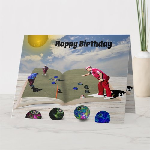 The Book Of Lawn Bowl Popout Art Big Birthday Card