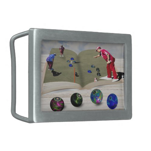 The Book Of Lawn Bowls Popout Art  Belt Buckle