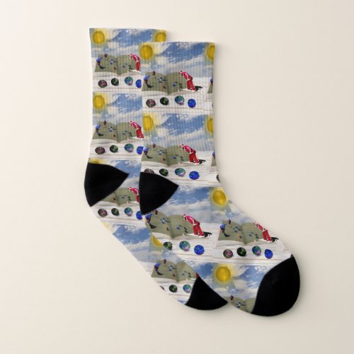 The Book Of Lawn Bowls Popout Art Large Socks