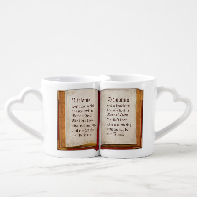 The Book of our Love (customizable) Coffee Mug Set (Front Nesting)
