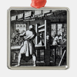 The Book Printer Metal Ornament