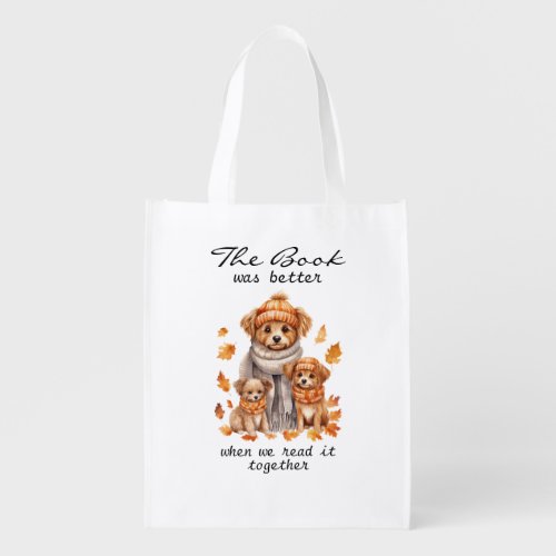The Book Was Better Dog family edition Grocery Bag