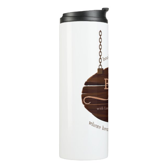 The Books & Brews 3" Magnet Thermal Tumbler (Rotated Left)
