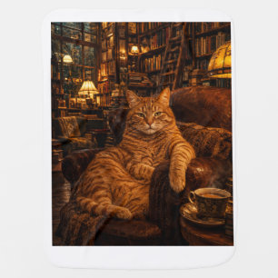 "The Bookshop Cat  Baby Blanket