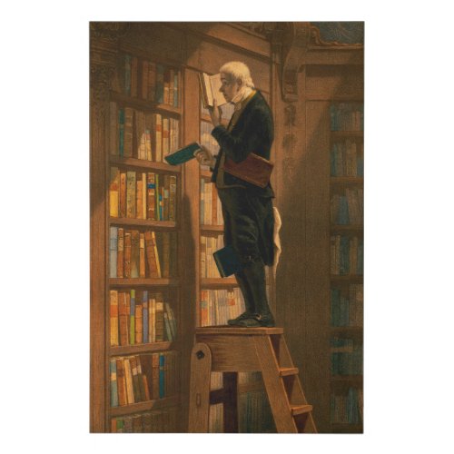 The Bookworm 1861 by Carl Spitzweg Faux Canvas Print
