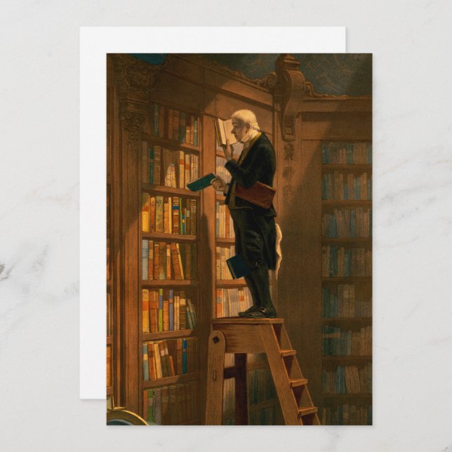 The Bookworm, 1861 by Carl Spitzweg Invitation (Front/Back)