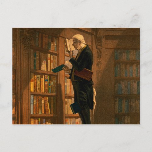 The Bookworm 1861 by Carl Spitzweg Postcard