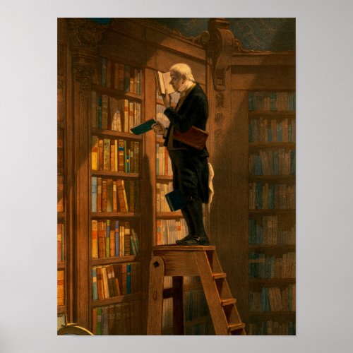 The Bookworm 1861 by Carl Spitzweg Poster