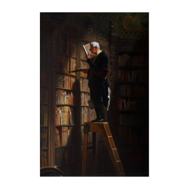 The Bookworm by Carl Spitzweg Acrylic Print (Front)