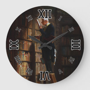 The Bookworm by Carl Spitzweg Large Clock