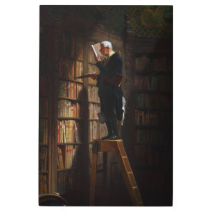 The Bookworm by Carl Spitzweg Metal Print