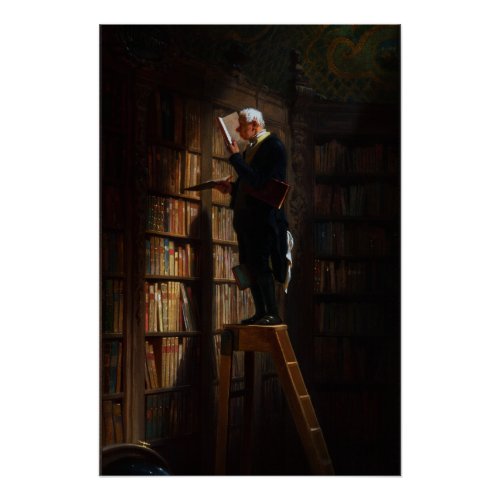 The Bookworm by Carl Spitzweg Poster