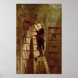 The Bookworm by Carl Spitzweg Vintage Art Poster