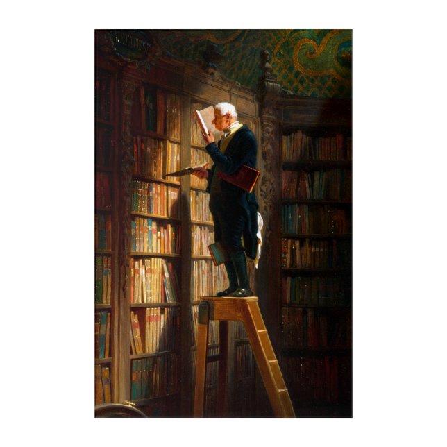 The bookworm Carl Spitzweg - German painting Acrylic Print (Front)