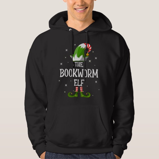 The Bookworm Elf Family Matching Christmas Hoodie (Front)