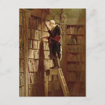 The Bookworm Postcard by ThinxShop at Zazzle