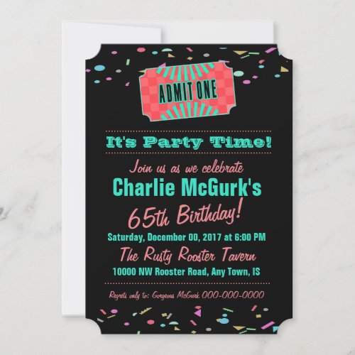 The Boomers Club Birthday Party Invitation