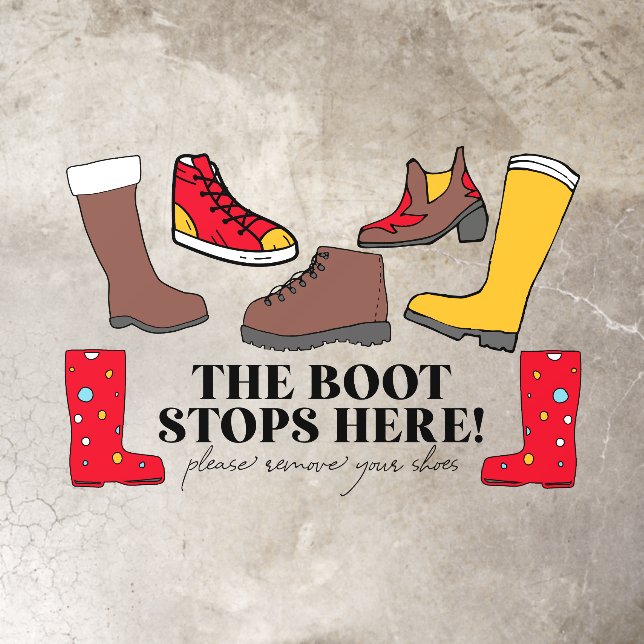 The Boot Stops Here! Shoes Array Floor Decals (Insitu)
