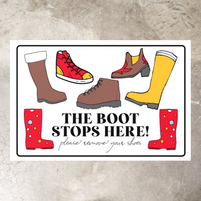 The Boot Stops Here! Shoes Array Floor Decals (Insitu)