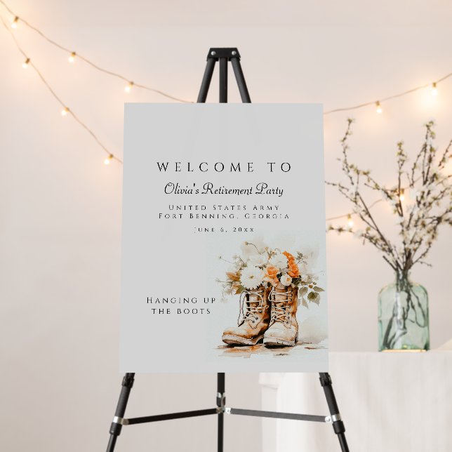 The Boots - Military Retirement Welcome Sign (In Situ (Stand))