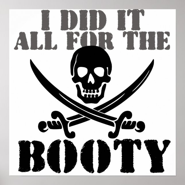 The Booty Pirate humor Poster (Front)