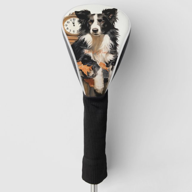 The Border Collie Dog 002 - Odessa Leyendecker Golf Head Cover (Front)