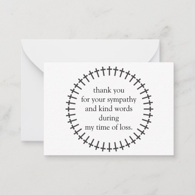The Border Of Crosses After Funeral Thank You Card (Front)