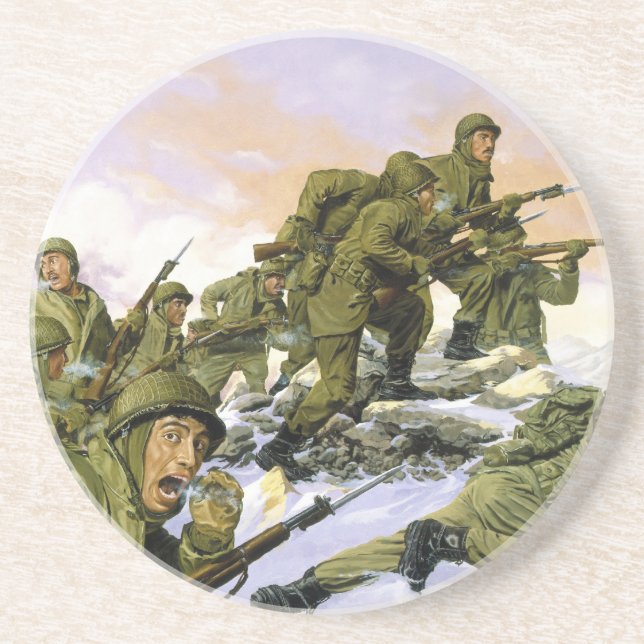 The Borinqueneers by Dominic D'Andrea Drink Coaster (Front)