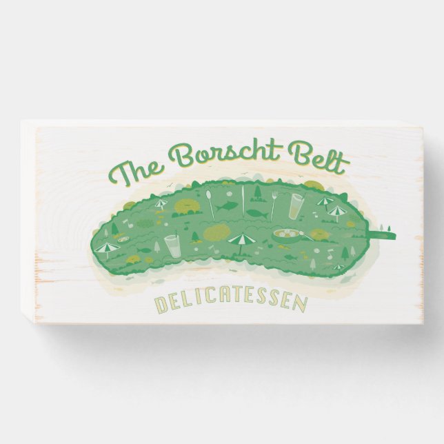 The Borscht Belt Deli Map Wooden Box Sign (Front Horizontal)