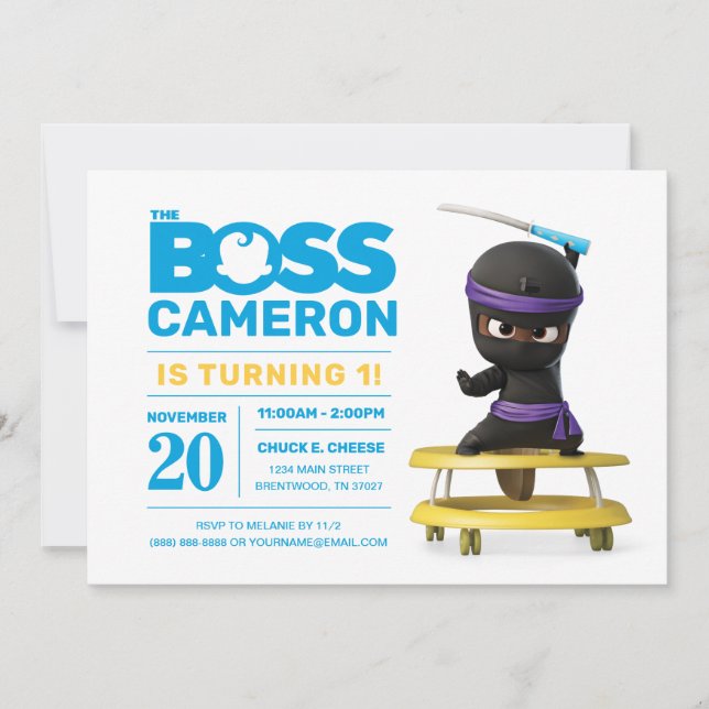 The Boss Baby | Ninja Birthday Invitation (Front)