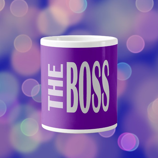 THE BOSS -  bold text - purple Giant Coffee Mug (Creator Uploaded)