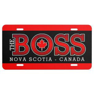 The BOSS CANADA with YOUR STATE License Plate