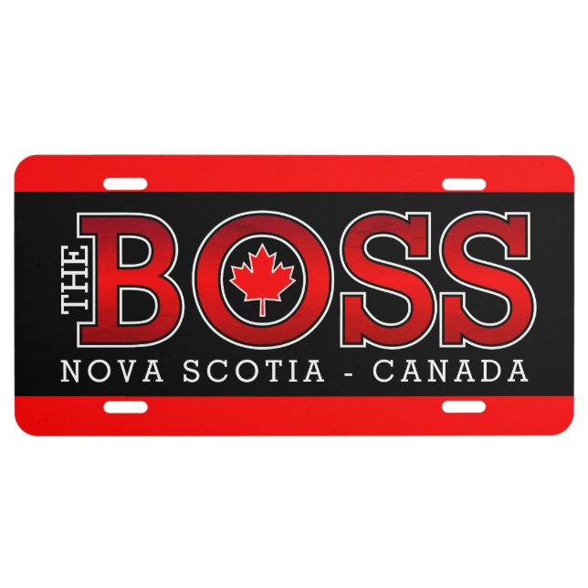 The BOSS CANADA with YOUR STATE License Plate (Front)