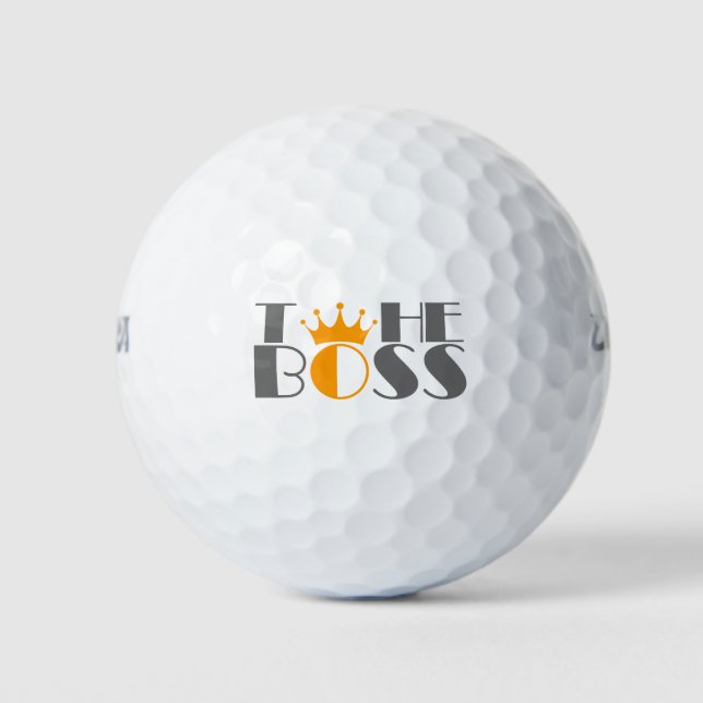 The Boss crown Cufflinks Golf Balls (Front)