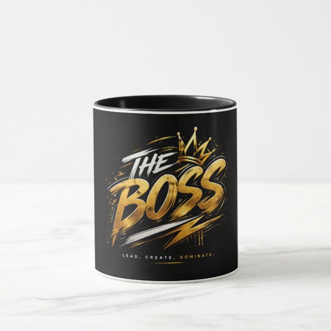 The Boss Crown – Gold Luxury Power Mug 🔥 (Center)