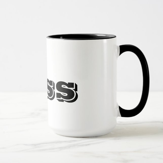 The Boss Custom Black Typography Funny Mug (Right)