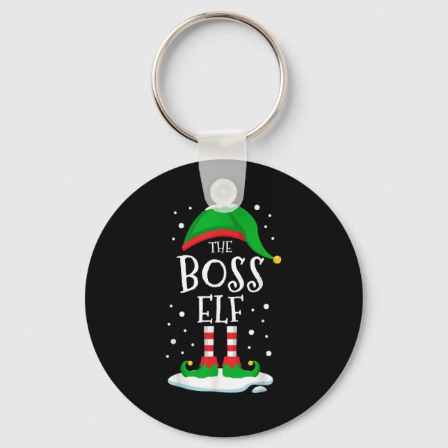 The Boss Elf Christmas Family Matching Xmas Group  Keychain (Front)