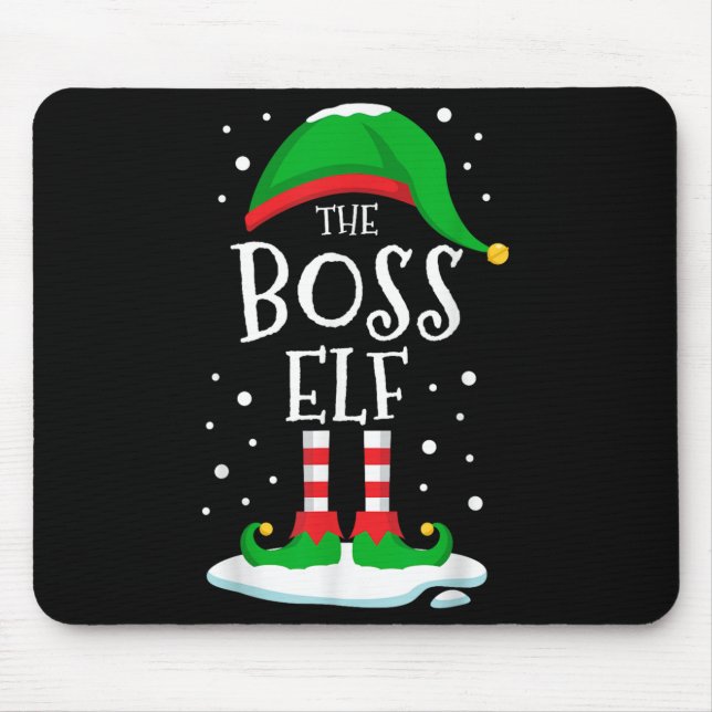 The Boss Elf Christmas Family Matching Xmas Group  Mouse Pad (Front)