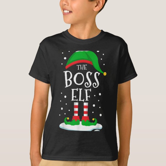 The Boss Elf Christmas Family Matching Xmas Group  T-Shirt (Front)