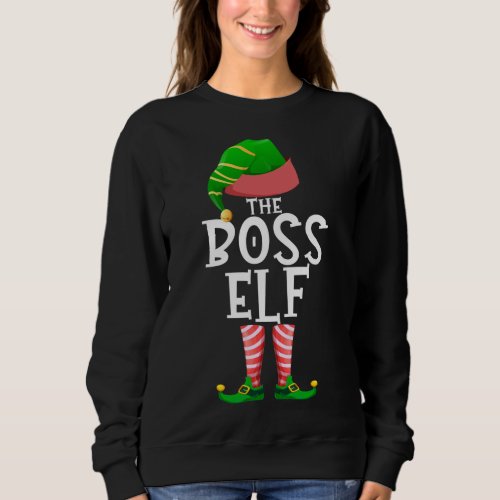 The Boss Elf Matching Family Group Christmas Party Sweatshirt