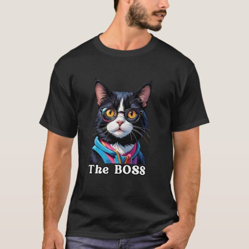 THE BOSS fanny Cat Mom Tees. Holiday Style for Cat T-Shirt