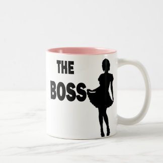 The Boss < is female > dual side Two-Tone Coffee Mug