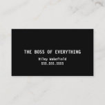 The Boss of Everything Funny Black Business Card