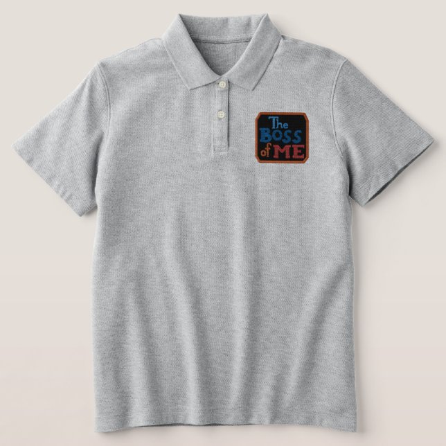 The Boss Of Me Embroidered Patch Statement Jacket  Polo Shirt (Design Front)