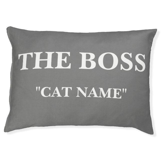 "The Boss" Personalized Cat Bed (Front)