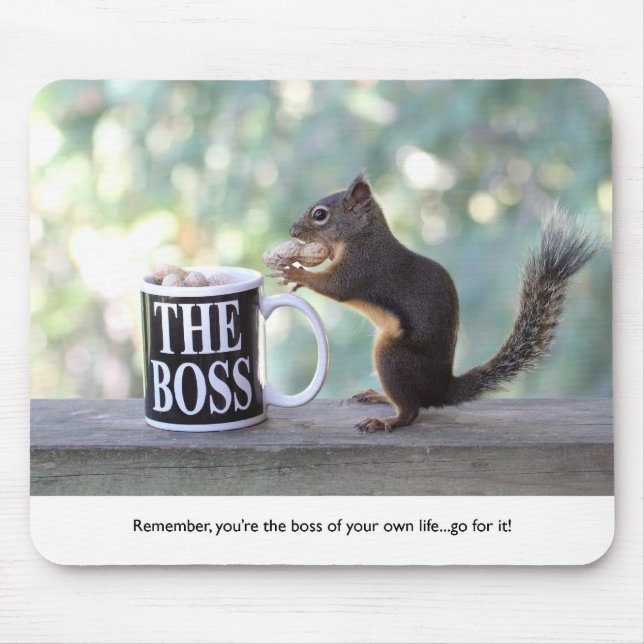 "The Boss" Squirrel Mouse Pad (Front)