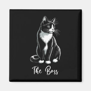 The Boss Tuxedo Cat Lover Kitten Tuxedo Cat Owner Magnet