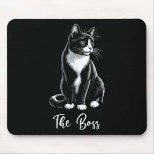 The Boss Tuxedo Cat Lover Kitten Tuxedo Cat Owner Mouse Pad