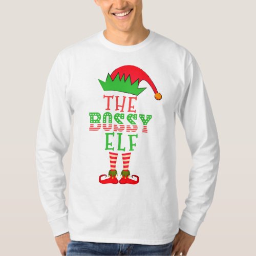 The Bossy Elf Christmas Family Matching Pajama T_S T_Shirt