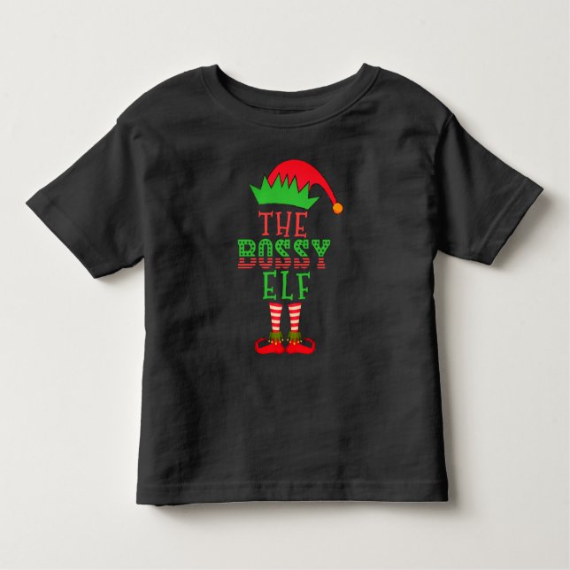 The Bossy Elf Christmas Family Matching Pajama T-S Toddler T-shirt (Front)